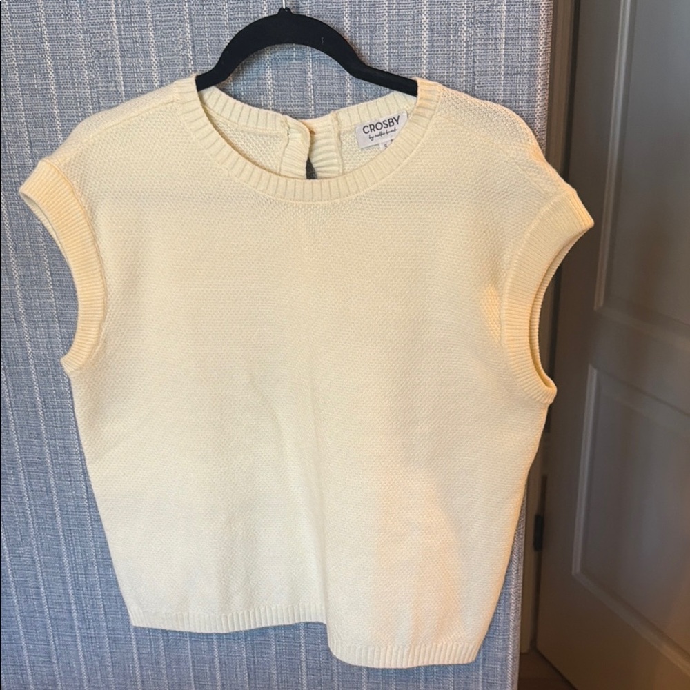 Crosby by Mollie Knit Sleeveless Sweater - Cream